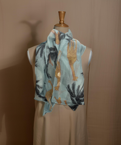 Scarf- Giraffes with palm trees ( colour options )