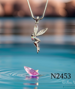 Necklace  Fairy, Flying w/ Crystal Ball