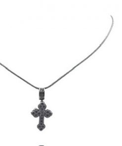 Bracelet - Cross with black crystals