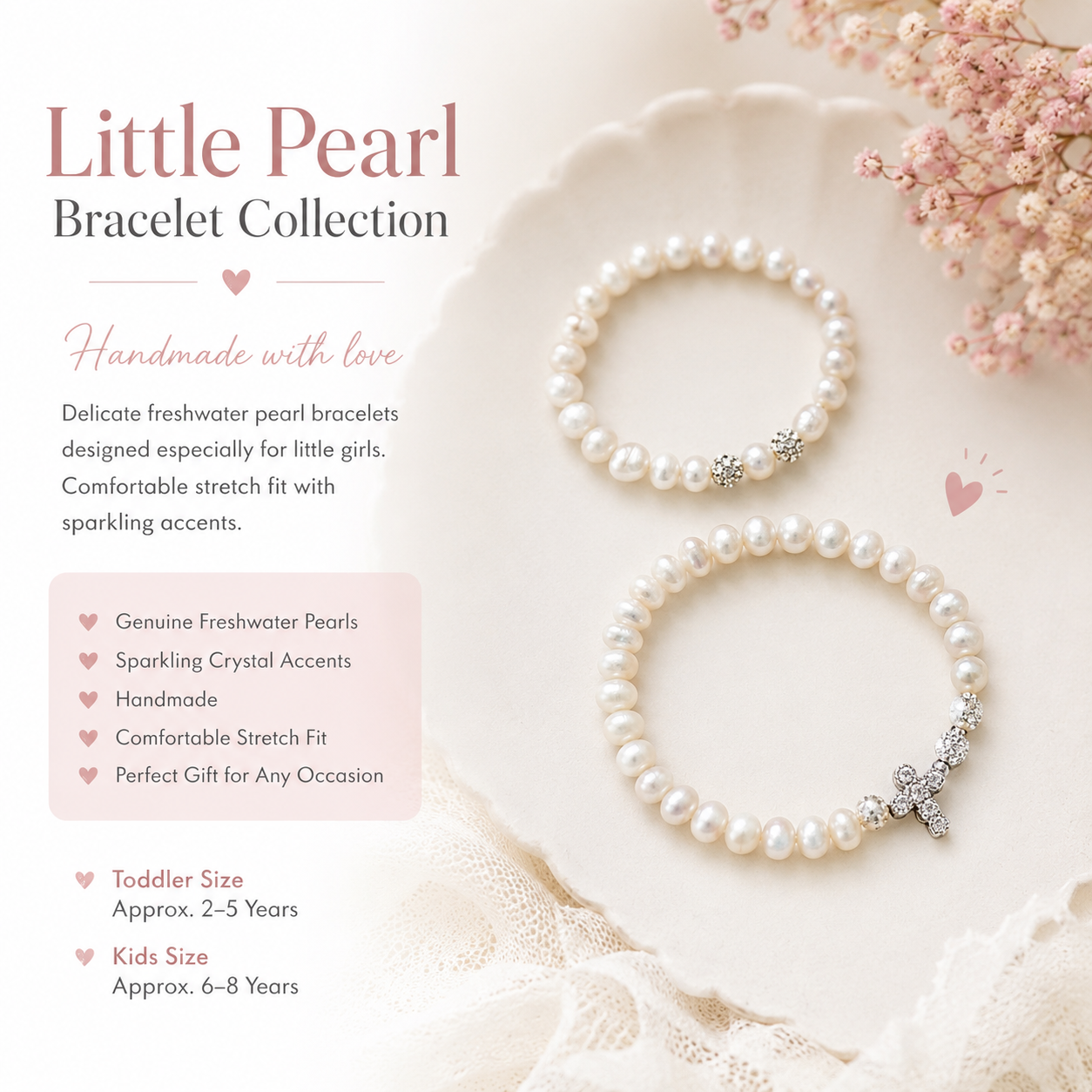 Freshwater Pearl Bracelet Collection For Children