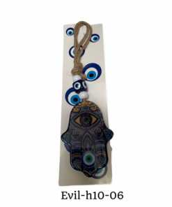 Evileye hamsa glass wall hanging colourful floral design size 12cm