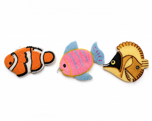 Handmade Beaded Fish Coin Purse-Assorted Styles(3 Designs)