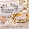 Celeste Triple Row Crystal Cuff Bracelet