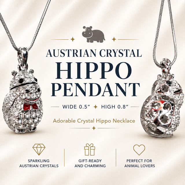 Necklace - Hippo with bow - Image 2
