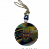 Evileye hamsa glass Yellow wall hanging size 8cm