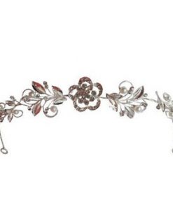 Hairband- Large rhinestone flower in middle with leaves and pearls