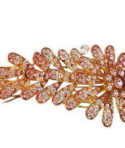 Hair Comb - Large flower with oval petals and leaves