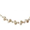 Hair band on wire, rhinestone leaves and pearls , gold