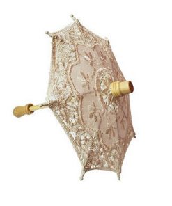 Small lace umbrella for decoration-Beige/white
