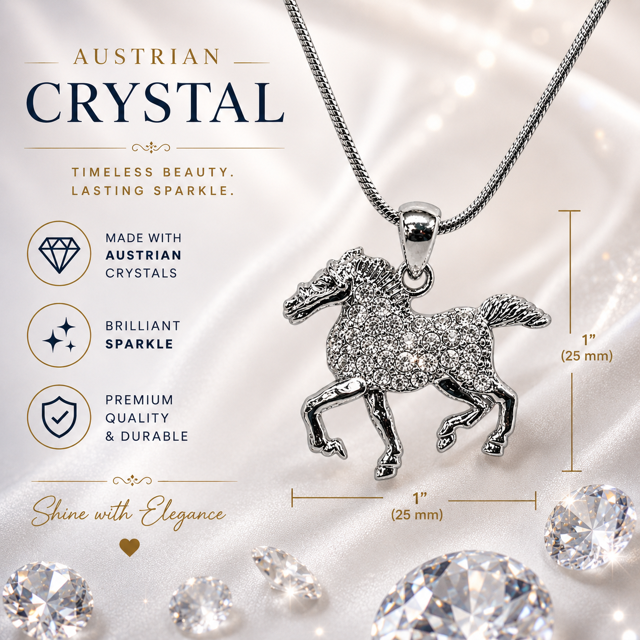 Austrian Crystal Horse Necklace - Image 2