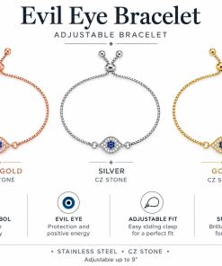 Bracelet- Evil eye flat Adjustable Chain