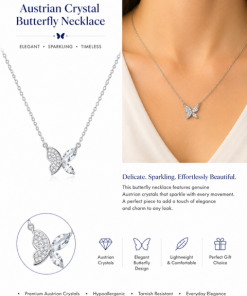 Austrian Crystal Tiny Butterfly Necklace