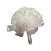 Wedding Flower Bouquet w/ Foam Roses w/ Rhinestone Pins in Middle & Ribbon w/ Bling Wrapped Around
