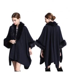 Solid colour cloak cape with faux fur around neck and arms ( colour options )