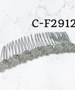 Haircomb- clear beads, pearls and rhinestones