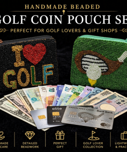 Handmade Beaded Golf Club Coin Purse 