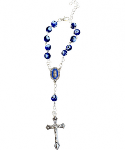 Rosary evil eye glass