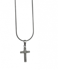Necklace Cross w heart 0.5x0.2"