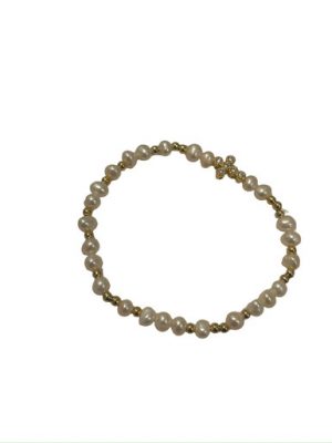 Cross bracelet freshwater pearls kid size colour options