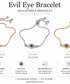Bracelet- Evil eye flat Adjustable Chain