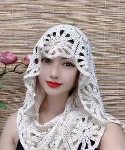 Handmade Crochet lace Hooded Scarf