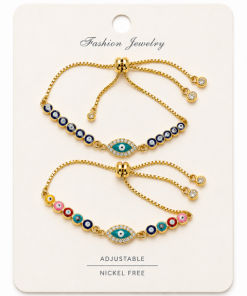 Evil eye new oval sharp with around eye pull cord chain
