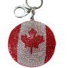 Key chain shine Rhinestones Canada Flag