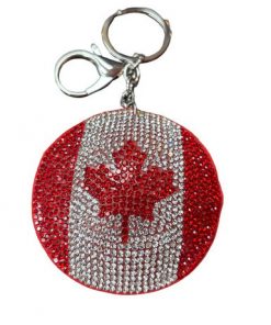 Key chain shine Rhinestones Canada Flag