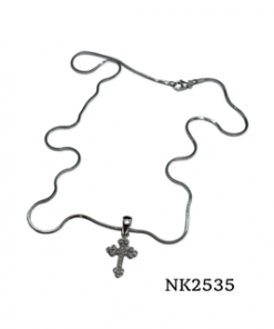 Necklace- Vector cross style silver or gold