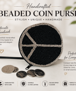 Alternative view of Beaded Peace Sign Coin Purse