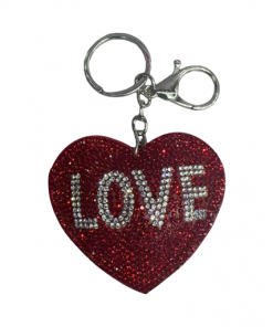 Keychain - Rhinestones Heart LOVE