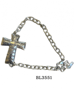 Cross with faith hope love letter titanium chain