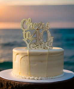 Cake Topper - Cheers to 40 years! 11x12cm (colour options)