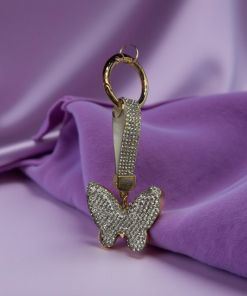 Keychain-3D rhinestone Butterfly