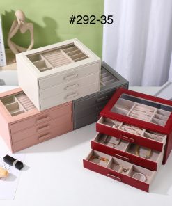 Jewelry  box organization glass on the top classic look
