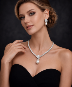 CZ & Pearl Bridal Jewelry Set