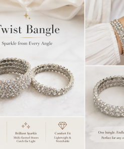 Alternative view of Twisty bangle- Crystal