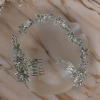 Hair comb - Long two comb each side flower pointy petal