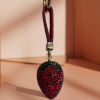 Keychain-3D Rhinestone Strawberry
