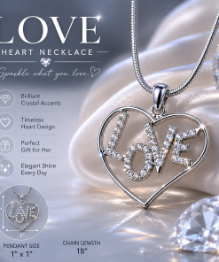 Austrian Crystal Love Heart Necklace - Image 3