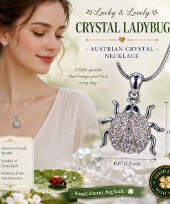 Alternative view of Lucky Ladybug Crystal Necklace