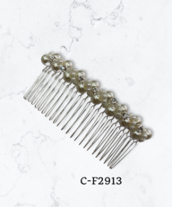 Haircomb- pearls and one wrap of rhinestones hand made