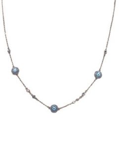 Evil eye bracelet on gold or silver chain (Color option)