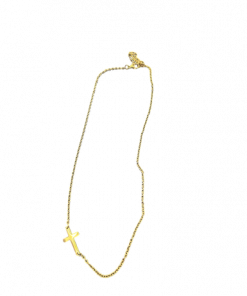 Necklace cross sideways cross pendant