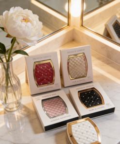 Luxury Quilted Crystal Compact Mirror -Wholesale Clearance