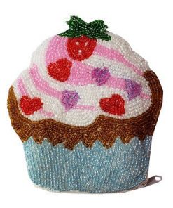 Cupcake with White and Hearts