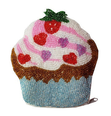 Cupcake with White and Hearts