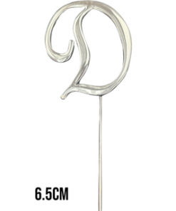 Cake Topper initial plain silver or gold (6.5CM)