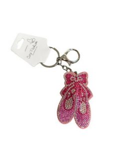 Slipper Pink Rhinestones KeyChain