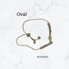 Bracelet - multicolored evil eye middle oval or heart gold pull cord chain